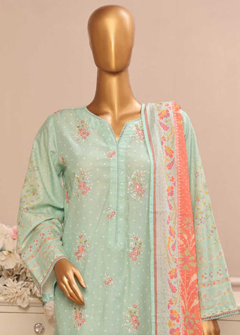 SME-035 -3 Piece Embroidered Stitched Suit