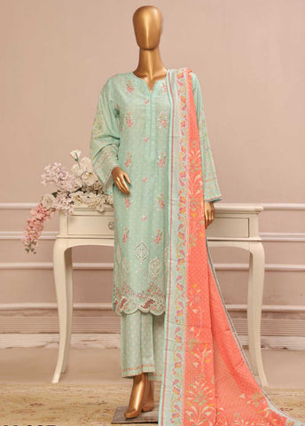 SME-035 -3 Piece Embroidered Stitched Suit