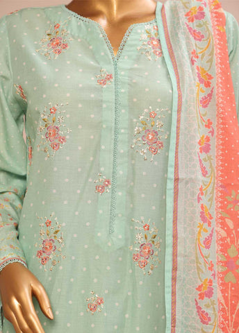 SME-035 -3 Piece Embroidered Stitched Suit