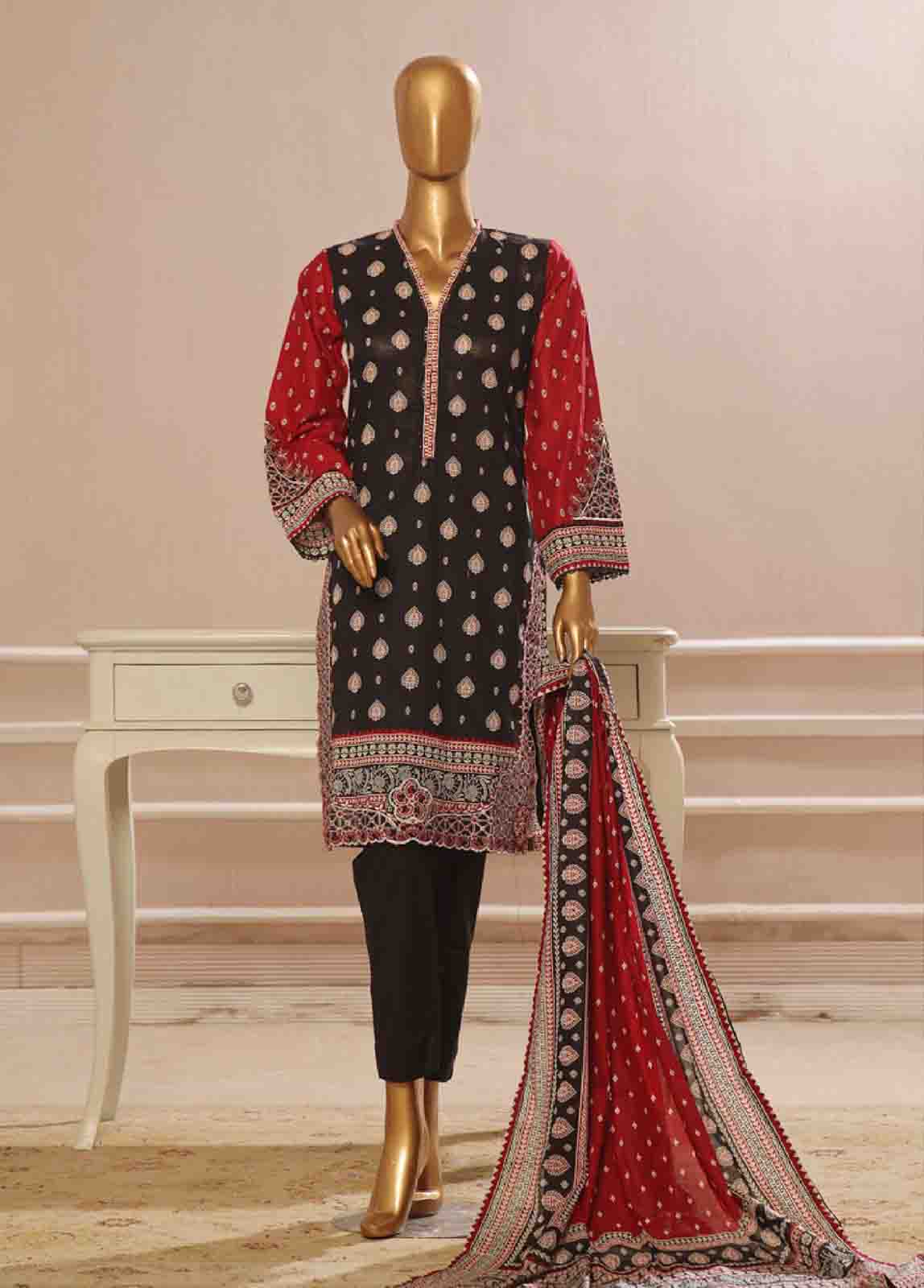 Bin Saeed Fabric - SME-036 K -3 Piece Embroidered Stitched Suit