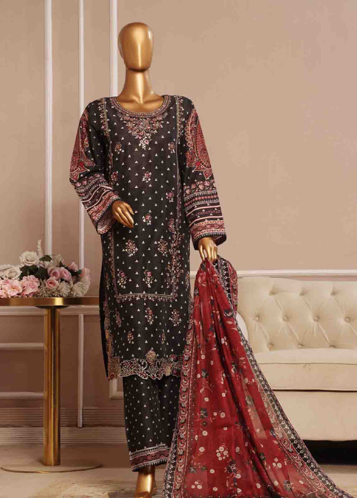 Bin Saeed Fabric - SME-036 Z-3 Piece Embroidered Stitched Suit