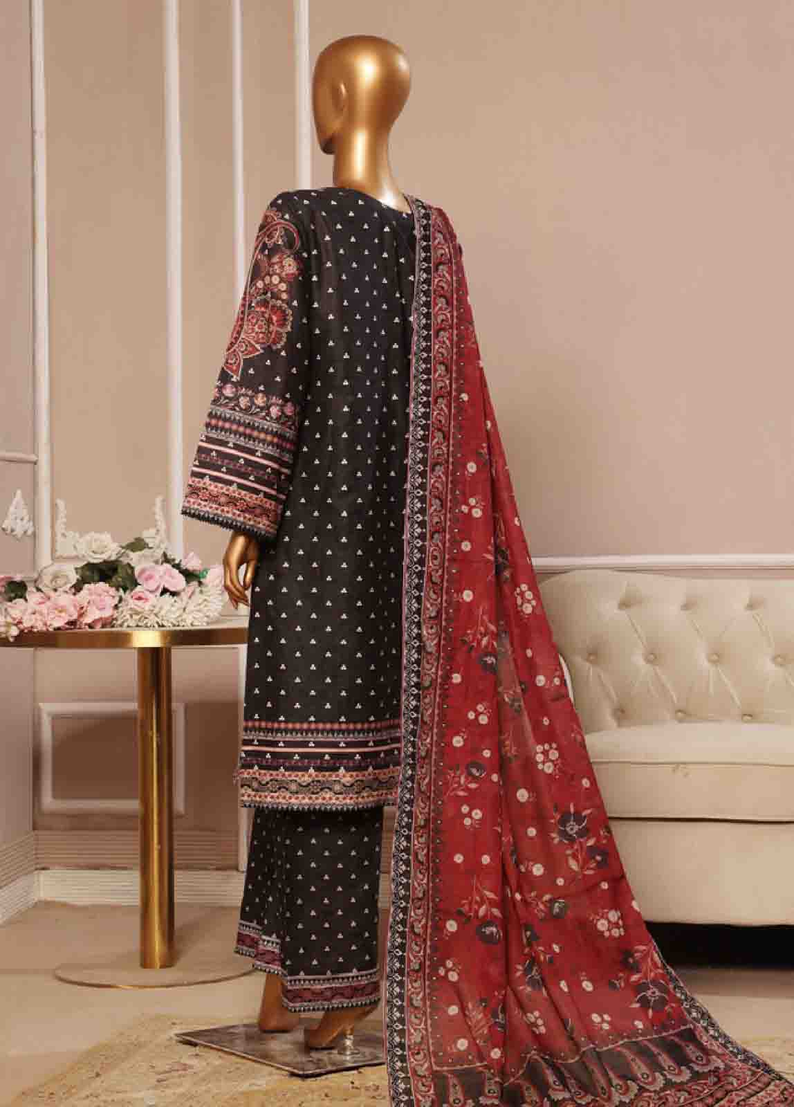 Bin Saeed Fabric - SME-036 Z-3 Piece Embroidered Stitched Suit
