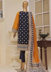 SME-037- 3 Piece Embroidered Stitched Suit