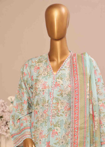 SME-038 -3 Piece Embroidered Stitched Suit