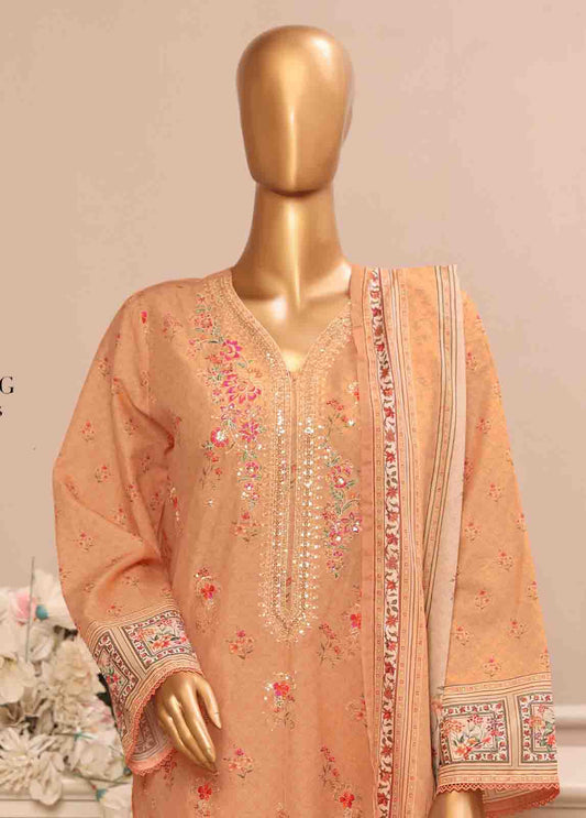 SME-040 -3 Piece Embroidered Stitched Suit