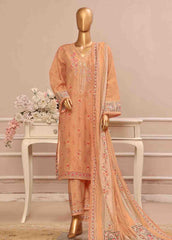 SME-040 -3 Piece Embroidered Stitched Suit