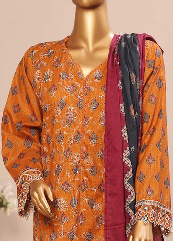 Bin Saeed Fabric - SME-040 B  Piece Cutwork Kari Stitched Suit