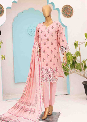 Bin Saeed Fabric - SME-0411-3 Piece LawnKari Stitched Suit