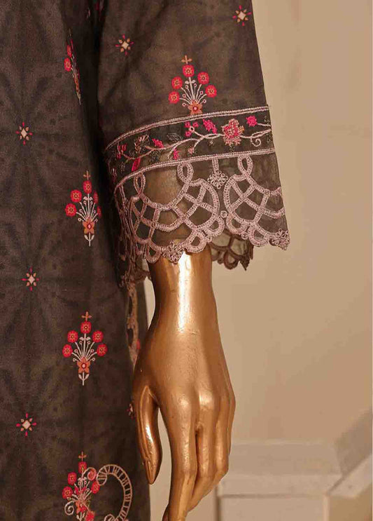 SME-414- 3 Piece Luxury Embroidered Stitched Suit