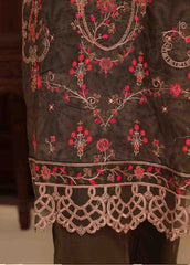 SME-414- 3 Piece Luxury Embroidered Stitched Suit