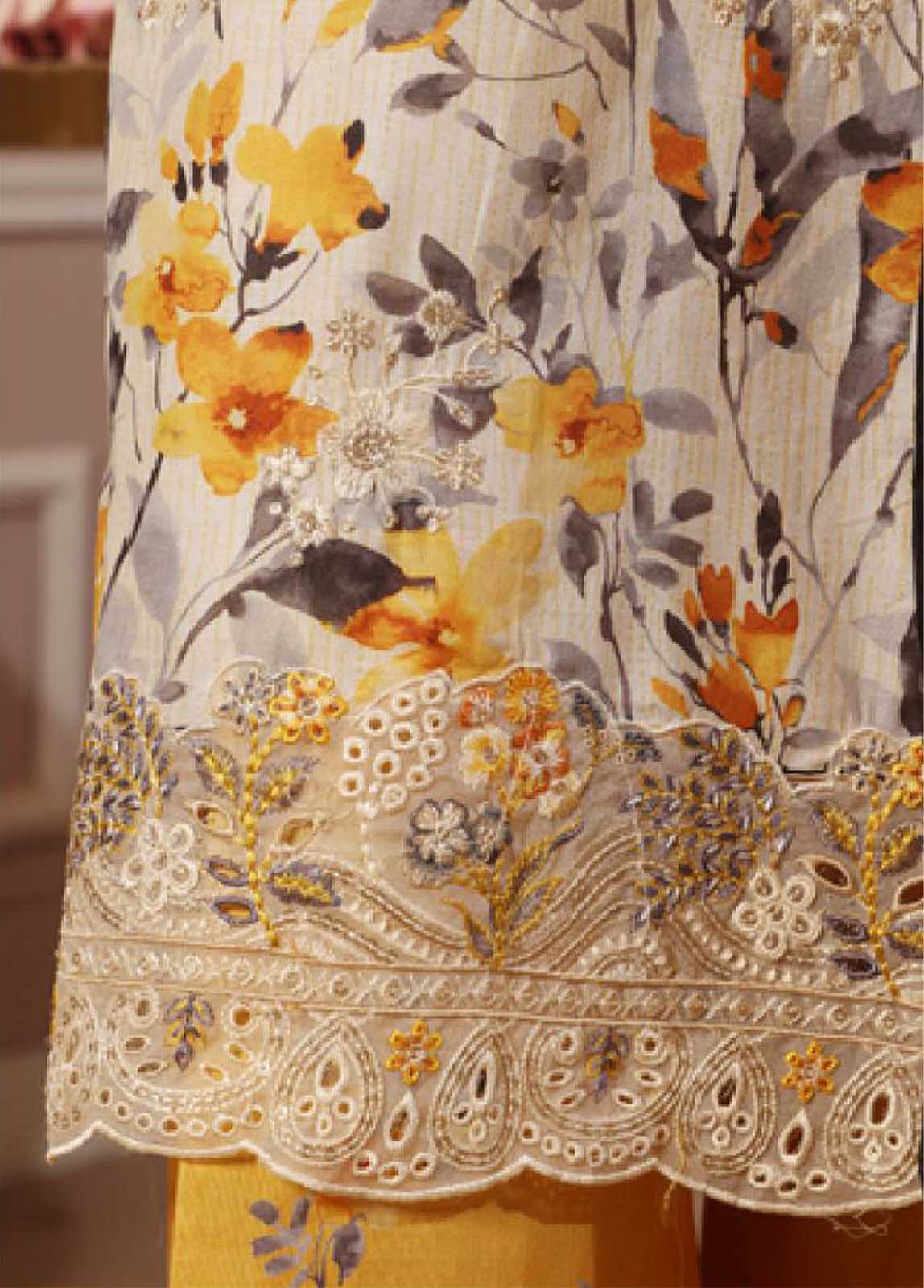 Bin Saeed Fabric - SME-042 -3 Piece Embroidered Stitched Suit