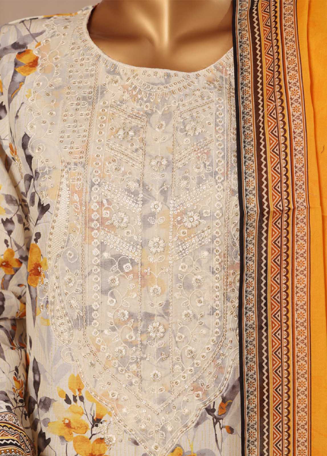 Bin Saeed Fabric - SME-042 -3 Piece Embroidered Stitched Suit