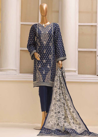 Bin Saeed Fabric - SME-043- 3 Piece Embroidered Stitched Suit