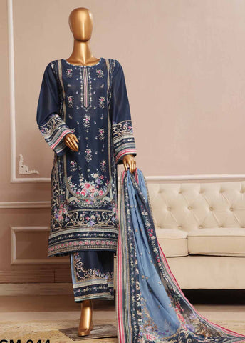 Bin Saeed Fabric - SME-044 -3 Piece Chikankari Stitched Suit