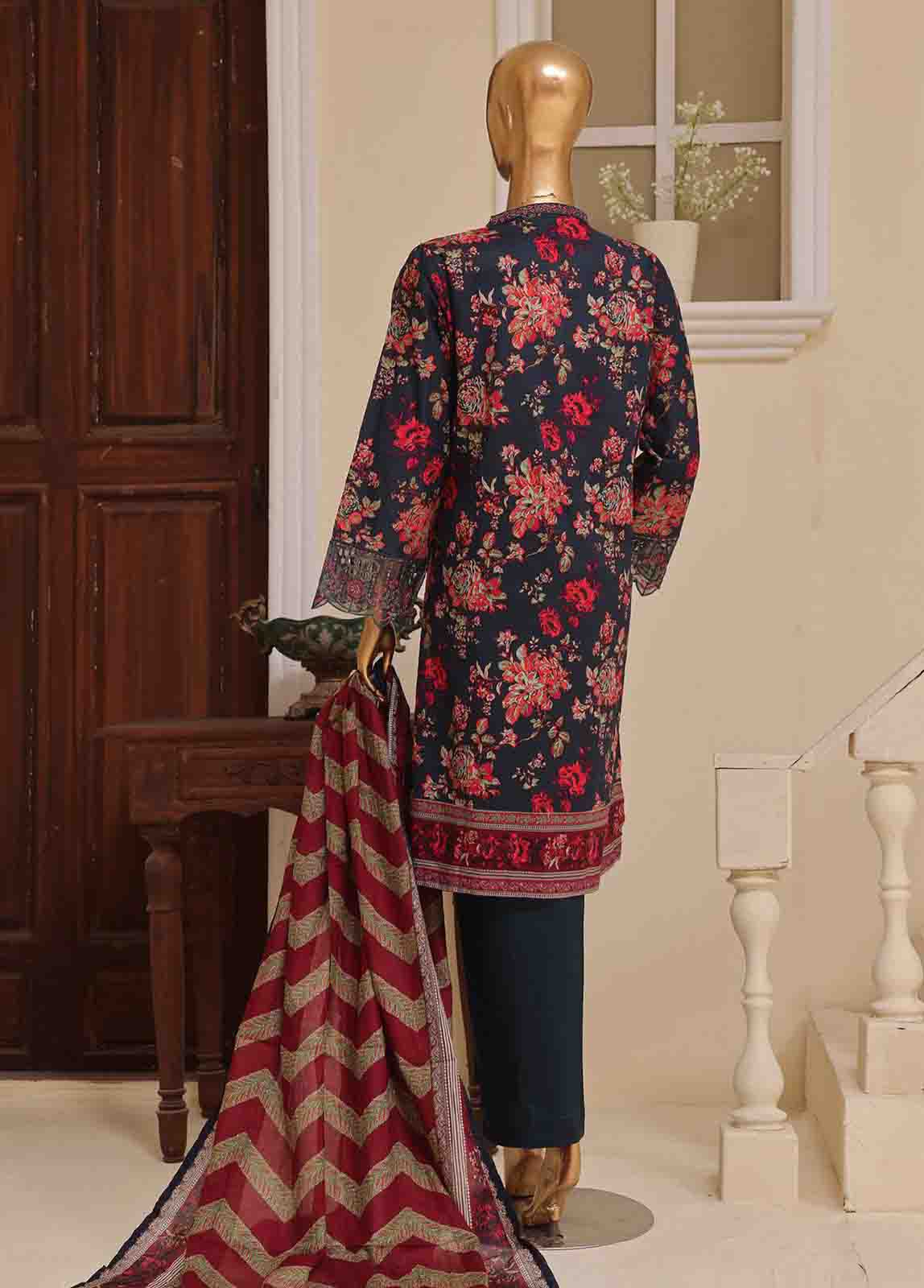 Bin Saeed Fabric - SME-044 A- 3 Piece Embroidery Stitched Suit