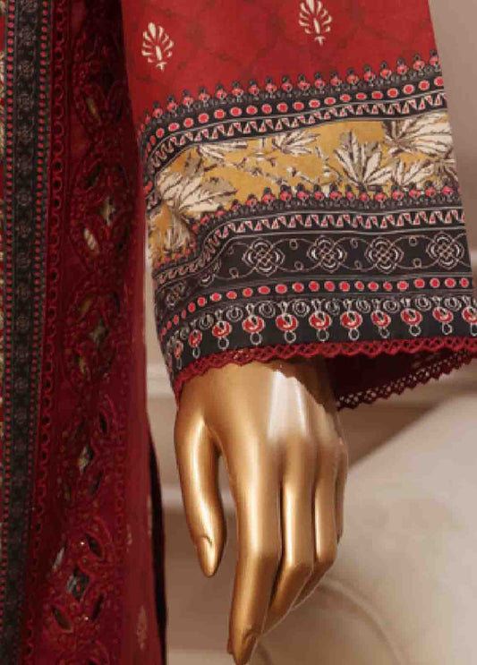 SME-046 -3 Piece Embroidered Stitched Suit