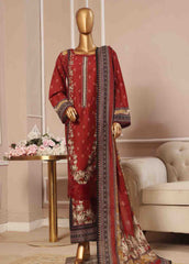 SME-046 -3 Piece Embroidered Stitched Suit