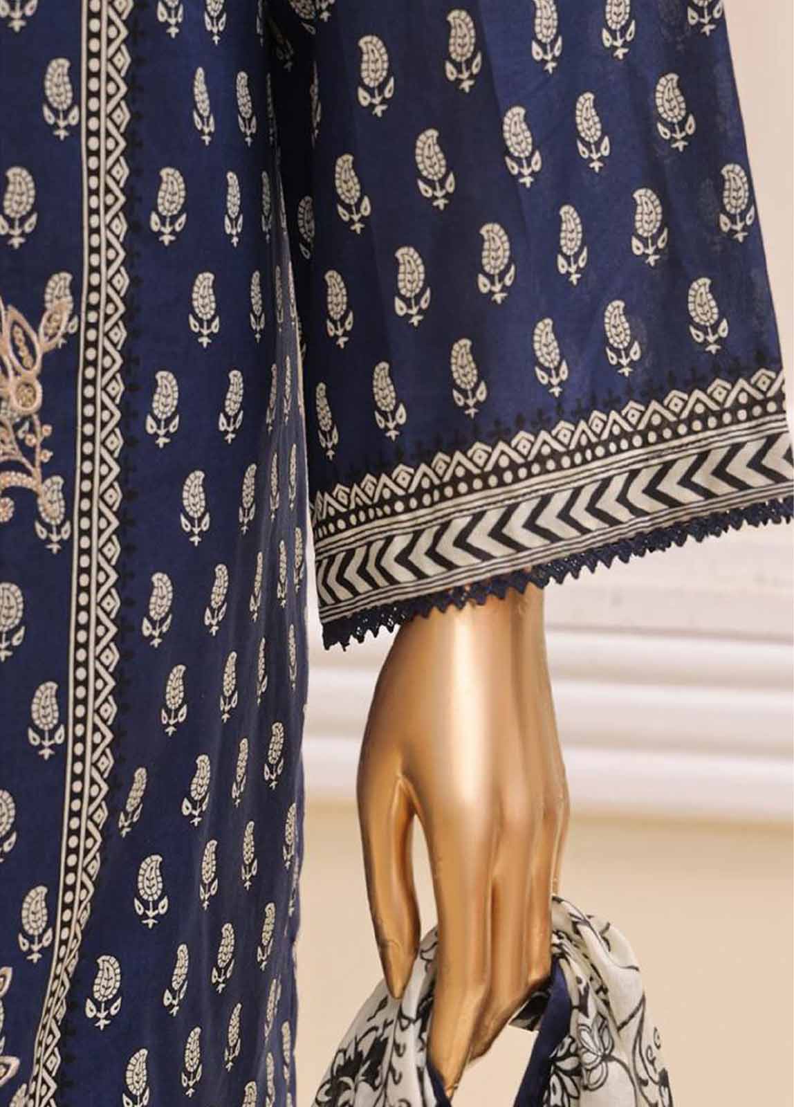 Bin Saeed Fabric - SME-048- 3 Piece Embroidered Stitched Suit