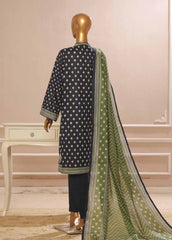 SME-048- 3 Piece Embroidered Stitched Suit