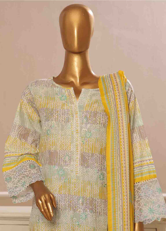 SME-604- 3 Piece Luxury Embroidered Stitched Suit