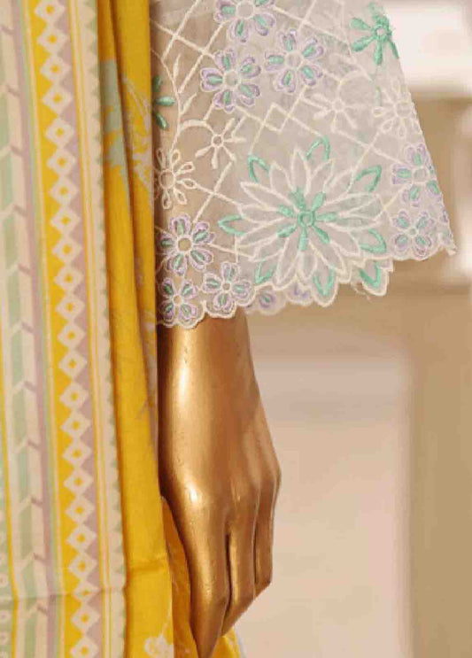 SME-604- 3 Piece Luxury Embroidered Stitched Suit
