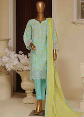 SME-606- 3 Piece Luxury Embroidered Stitched Suit
