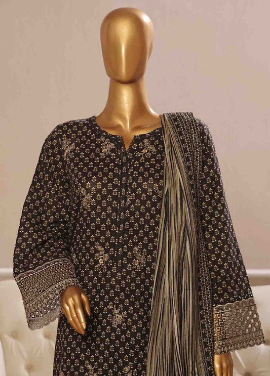 SME-612- 3 Piece Luxury Embroidered Stitched Suit