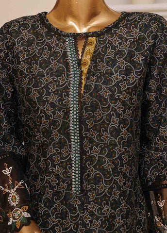 SME-619- 3 Piece Luxury Embroidered Stitched Suit
