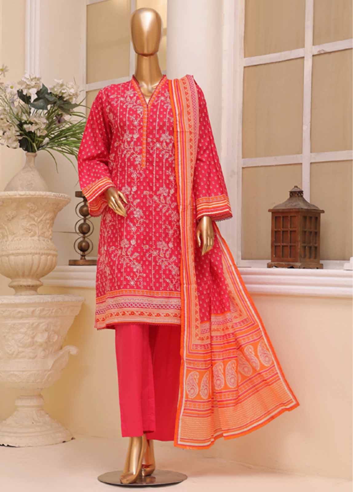 Bin Saeed Fabric - SME-0750- 3 Piece Embroidered Stitched Suit