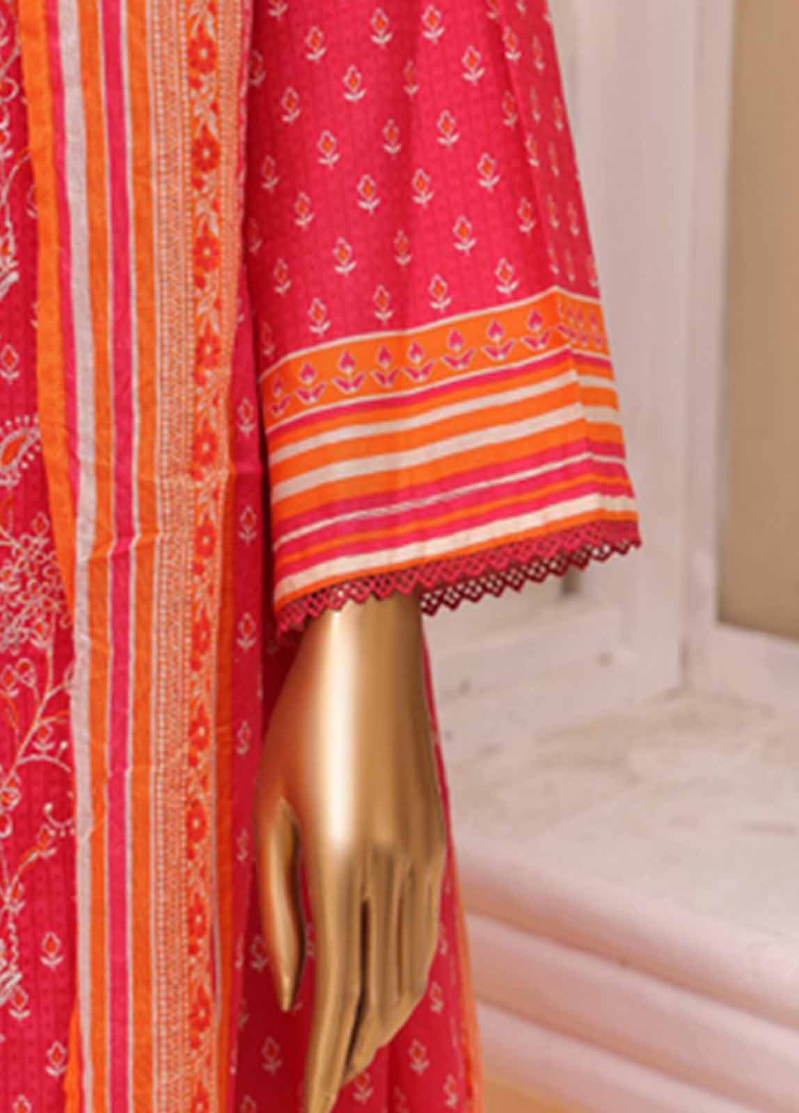 SME-0750- 3 Piece Embroidered Stitched Suit