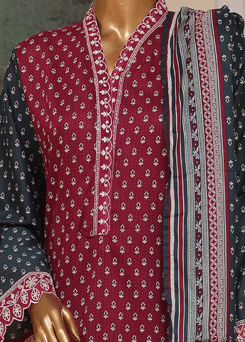 SME-751- 3 Piece Embroidered Stitched Suit