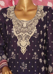SME-761- 3 Piece Luxury Embroidered Stitched Suit