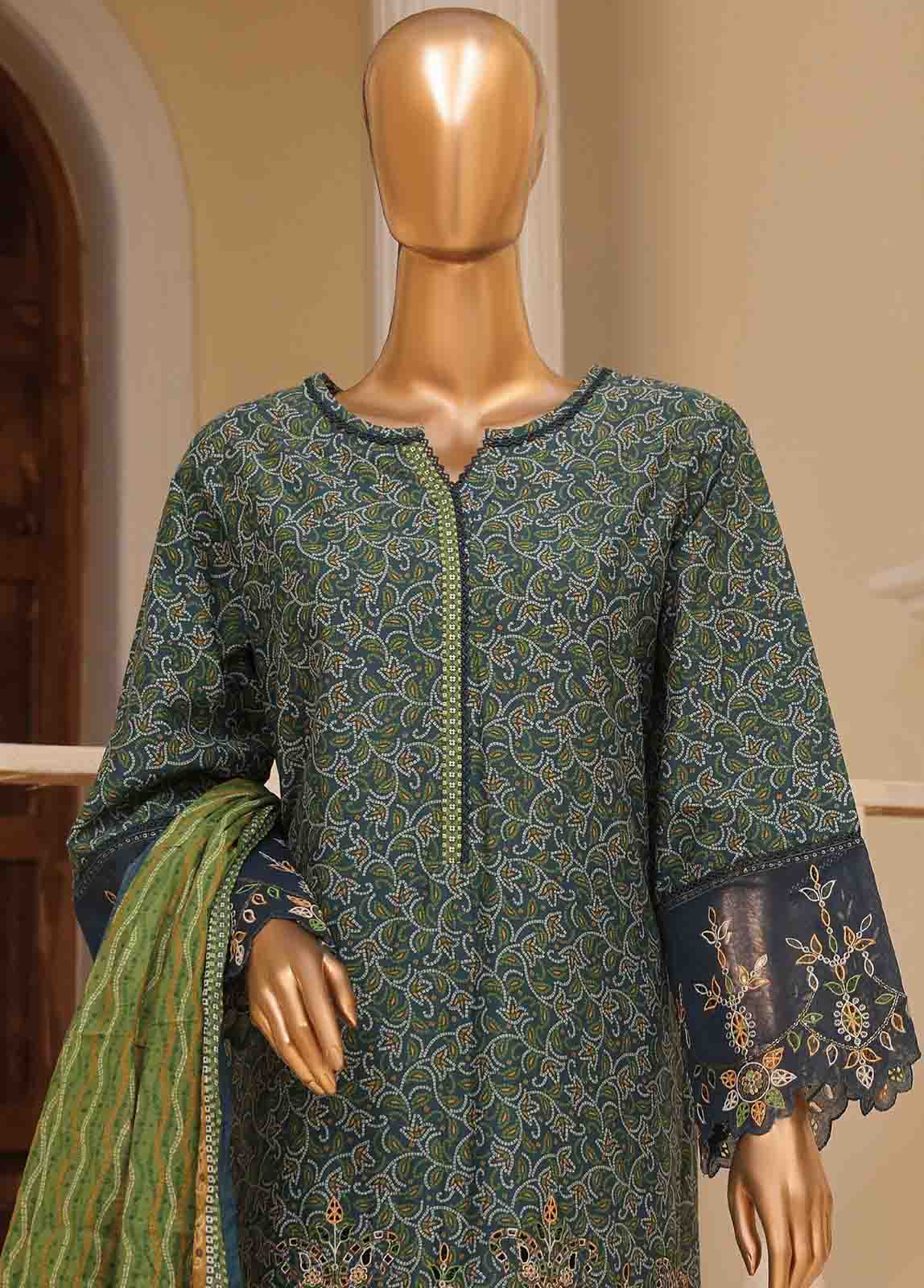SME-787- 3 Piece Luxury Embroidered Stitched Suit