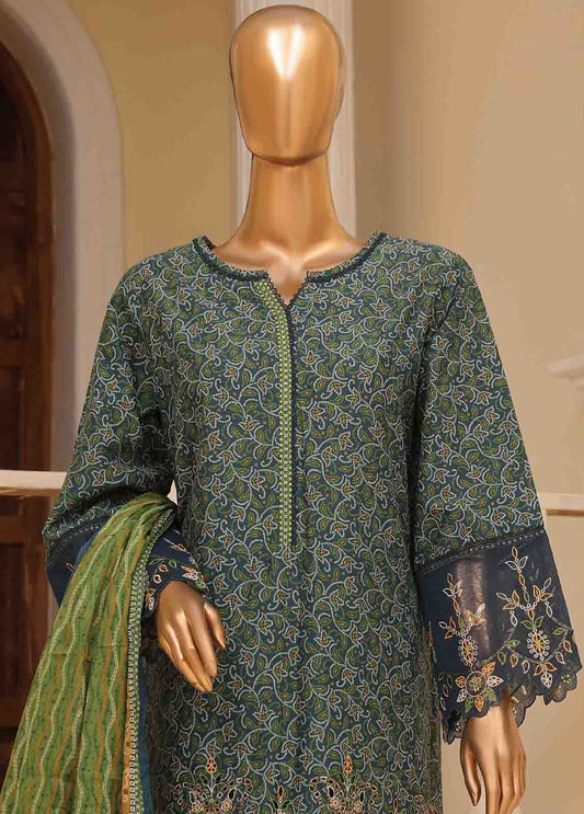 SME-787- 3 Piece Luxury Embroidered Stitched Suit