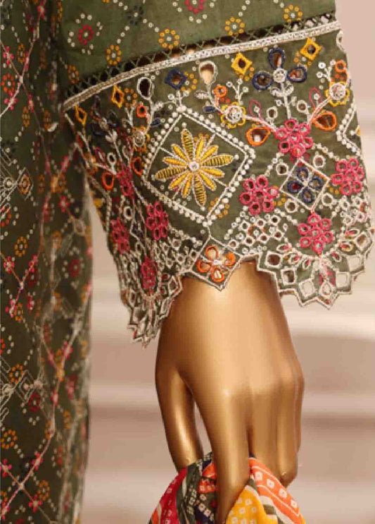 SME-792- 3 Piece Luxury Embroidered Stitched Suit