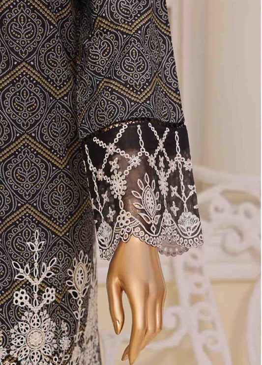 SME-801- 3 Piece Luxury Embroidered Stitched Suit