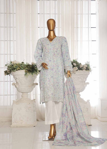 Bin Saeed Fabric - SME-097-3 Piece Chikankari Stitched Suit