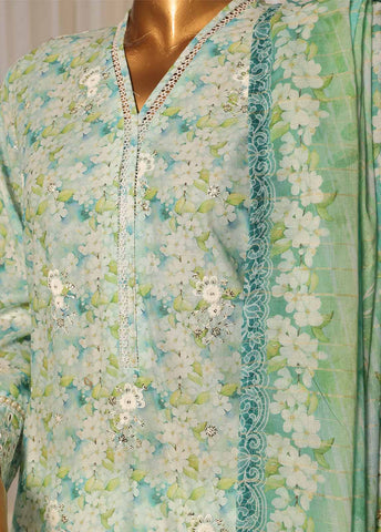 Bin Saeed Fabric - SME-099-3 Piece Chikankari Stitched Suit