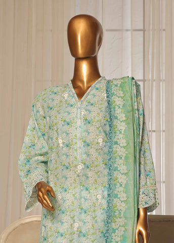 Bin Saeed Fabric - SME-099-3 Piece Chikankari Stitched Suit