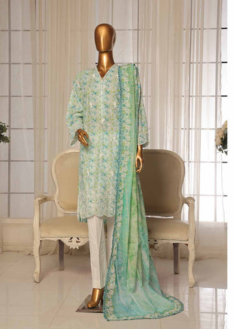 Bin Saeed Fabric - SME-099-3 Piece Chikankari Stitched Suit