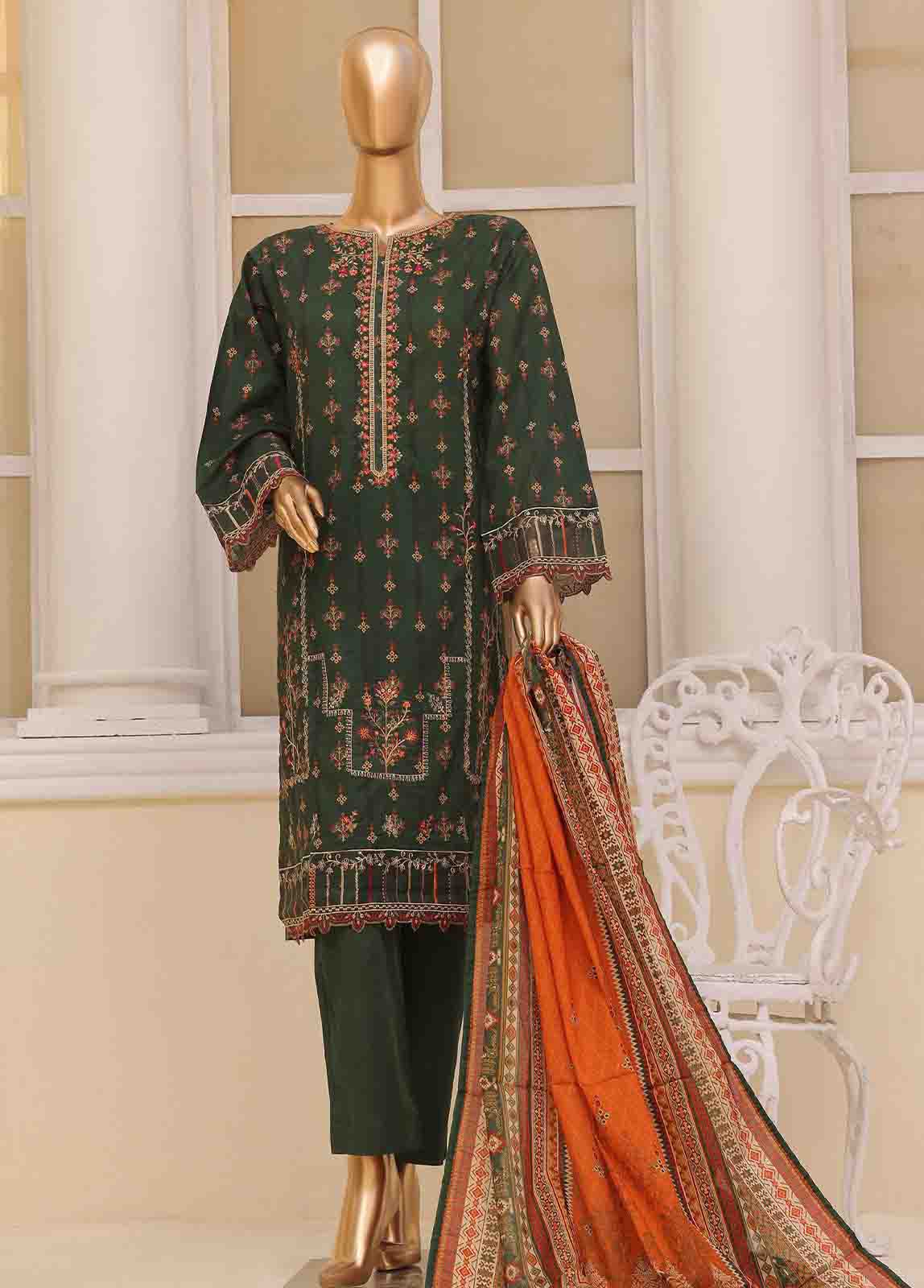 Bin Saeed Fabric - SME-181- 3 Piece Luxury Embroidered Stitched Suit
