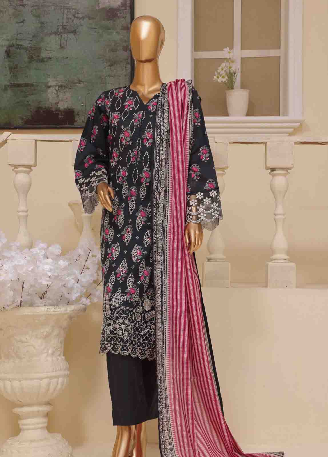 Bin Saeed Fabric - SME-359 -3 Piece Embroidered Stitched Suit