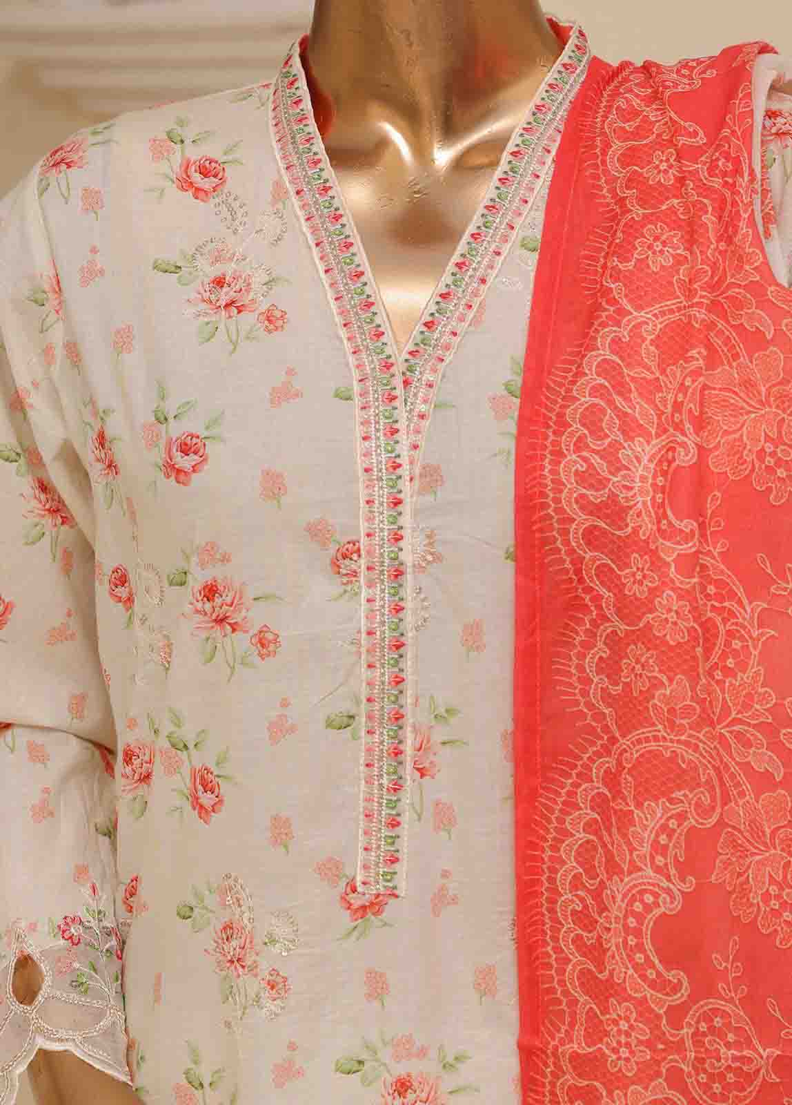Bin Saeed Fabric - SME-418 -3 Piece Embroidered Stitched Suit