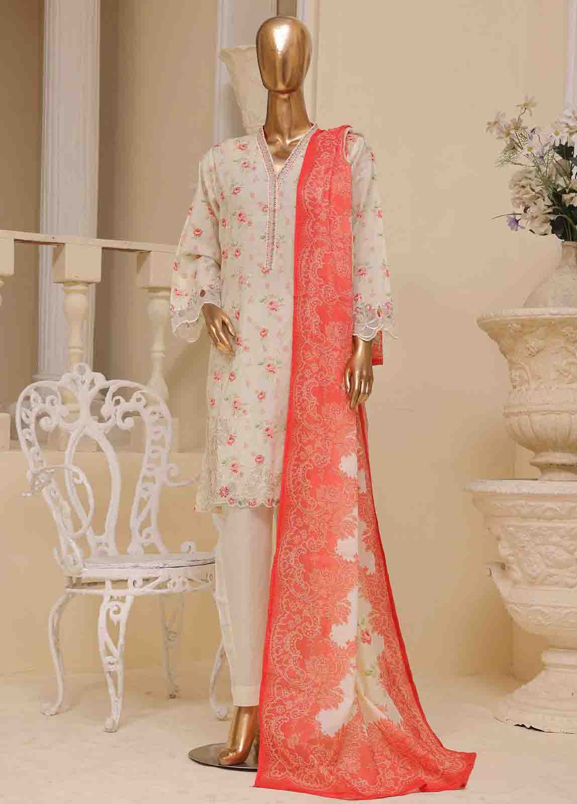 Bin Saeed Fabric - SME-418 -3 Piece Embroidered Stitched Suit