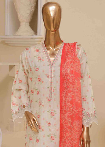 SME-418 -3 Piece Embroidered Stitched Suit