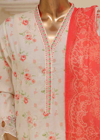 SME-418 -3 Piece Embroidered Stitched Suit