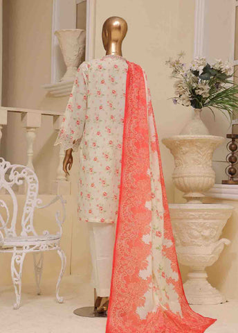 SME-418 -3 Piece Embroidered Stitched Suit