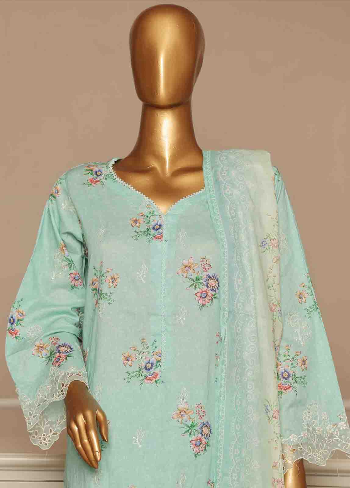 Bin Saeed Fabric - SME-422 -3 Piece Embroidered Stitched Suit