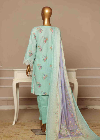 SME-422 -3 Piece Embroidered Stitched Suit