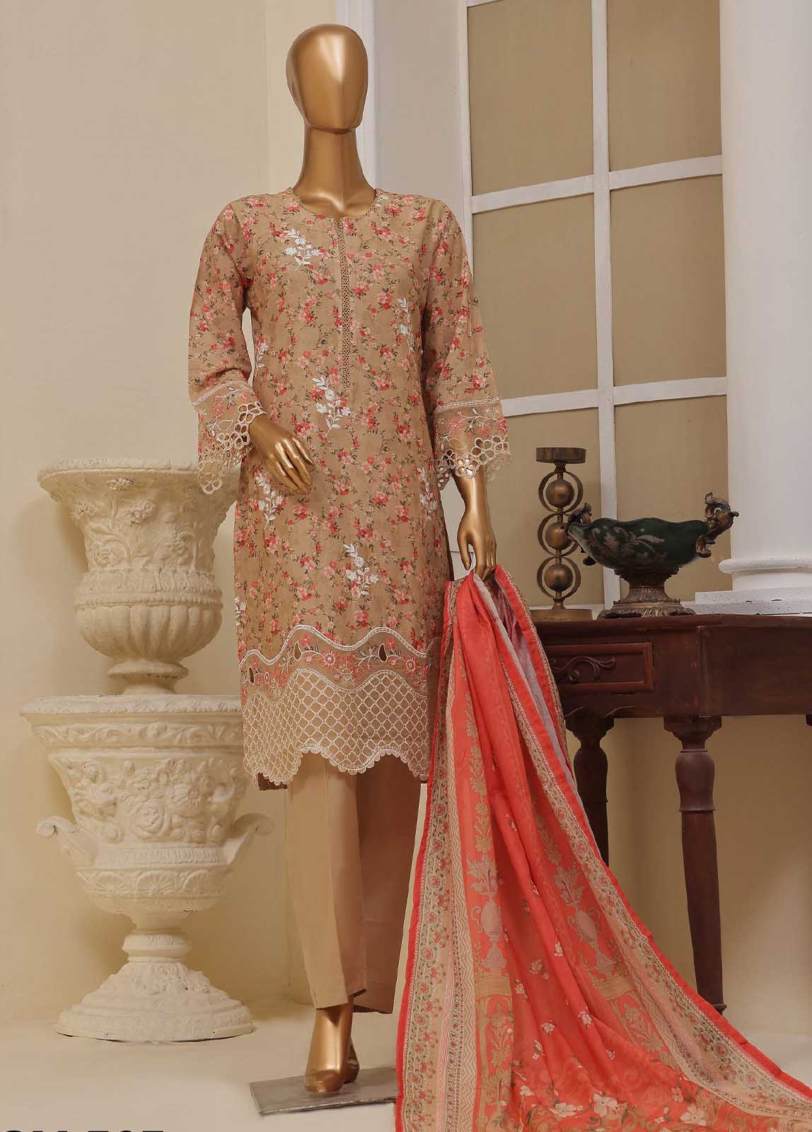 Bin Saeed Fabric - SME-565 -3 Piece Embroidered Stitched Suit